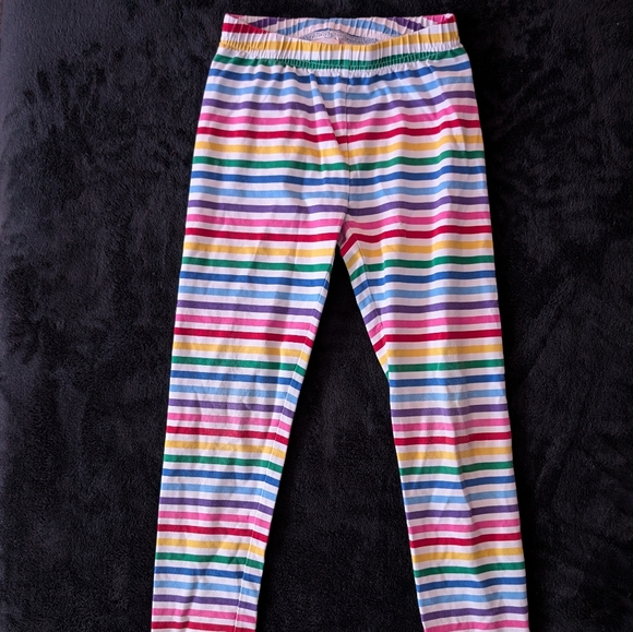Hanna Andersson Girls Colorful Rainbow Stripe Print Stretch Leggings - Picture 4 of 10